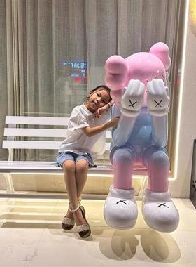 kaws暴力熊公仔芝麻街大摆件网红打卡拍照轻奢雕塑装饰落地玻璃钢