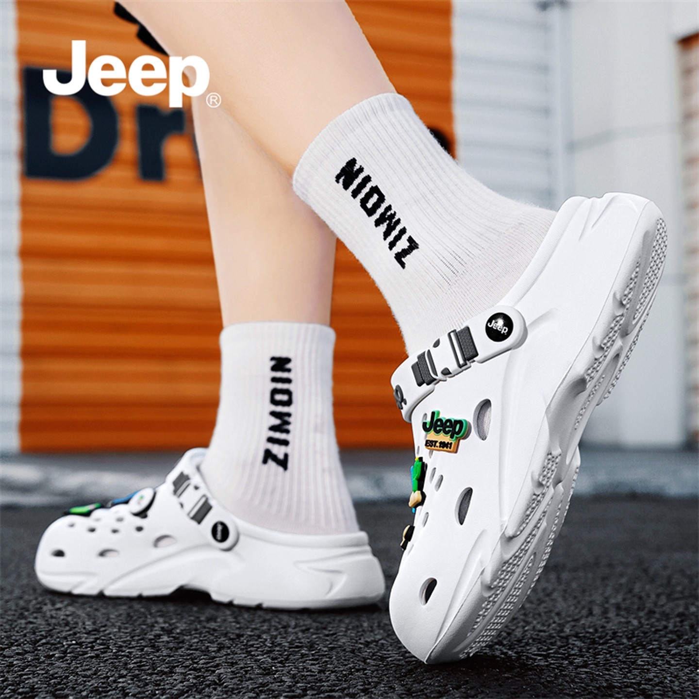 JEEP溯溪鞋男款冬季外穿2025新款运动拖鞋男冬沙滩凉鞋包头洞洞鞋,淘宝优惠券,粉丝福利购,淘宝优惠卷