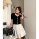 Fan Wenwen Cream Puff Skirt A-Line White Pleated Skirt Women's Summer Sweet Short Skirt for Little People