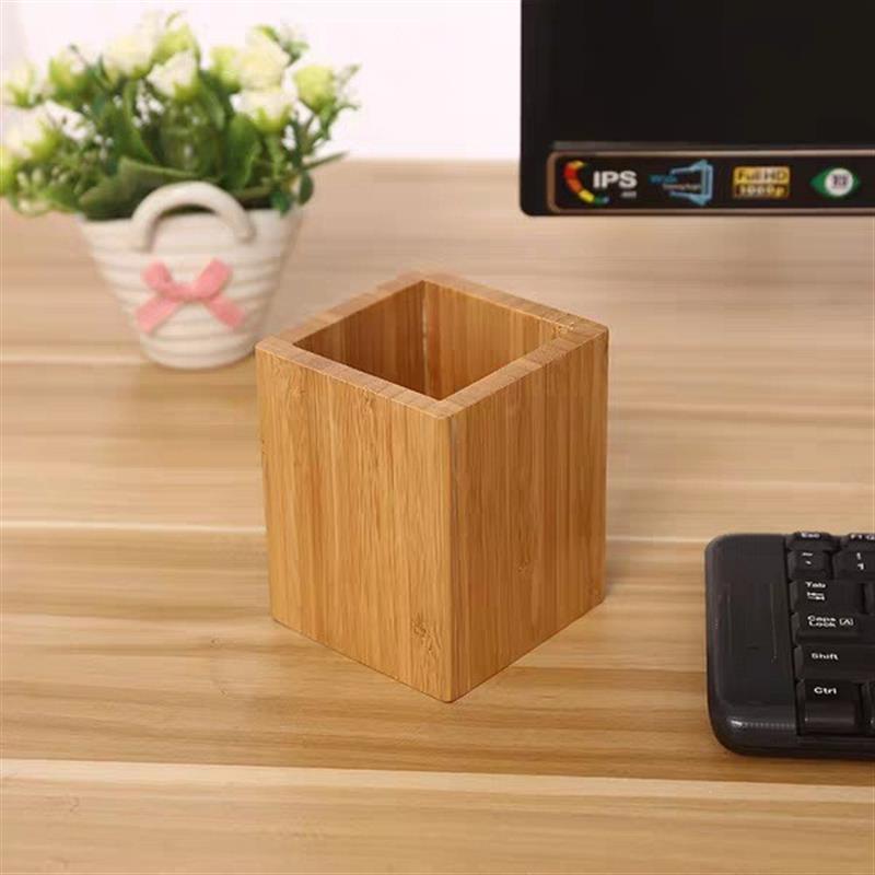Sufa 202 New Bamboo Wooden Office Stationery Creative Pen Holder Gift Study Pen Room Desktop Storage Box