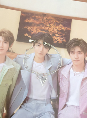 TF家族tfboys王俊凯王源易烊千玺周边同款钛钢长条定制四叶草项