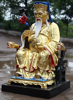 好货1米1高土地公土地婆供奉土地神像摆件福德正君地主财神爷佛像