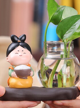 好货创意唐仕女家居装饰品水培小花瓶容器摆件客厅办公室桌面插花
