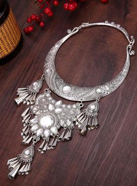 极速项圈民族项i链风苗银饰品复古苗族新款舞蹈大夸张侗族配饰特