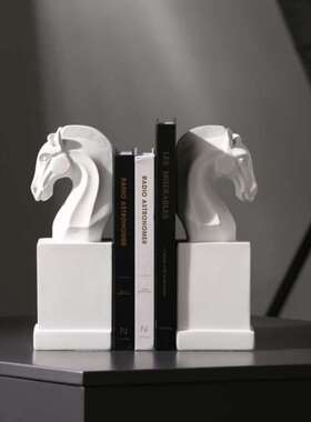 极速创意工艺品简约现代马头北欧摆件书立书O夹家居办公室客厅装