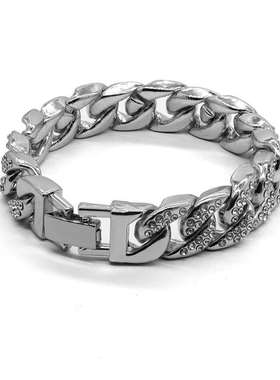 极速Mens hipster hip-hop hip-hop coGol full diamond Cuban c