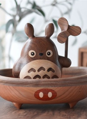 Joe猪猪牌浴h缸 木质桌面摆件创意可爱可收纳也可以放零食盘的礼