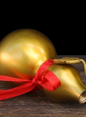 纯铜光面葫芦带盖可开口无字款葫芦商铺家用玄关桌面装饰摆件福禄