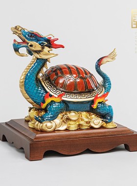 黄铜玄武龙龟招财摆件高档t办公室桌面装饰工艺品店铺乔迁开业礼