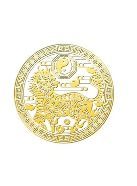 麒麟招财聚财摆件一对黄铜贴纸金属贴隐形店铺开业客厅玄关装