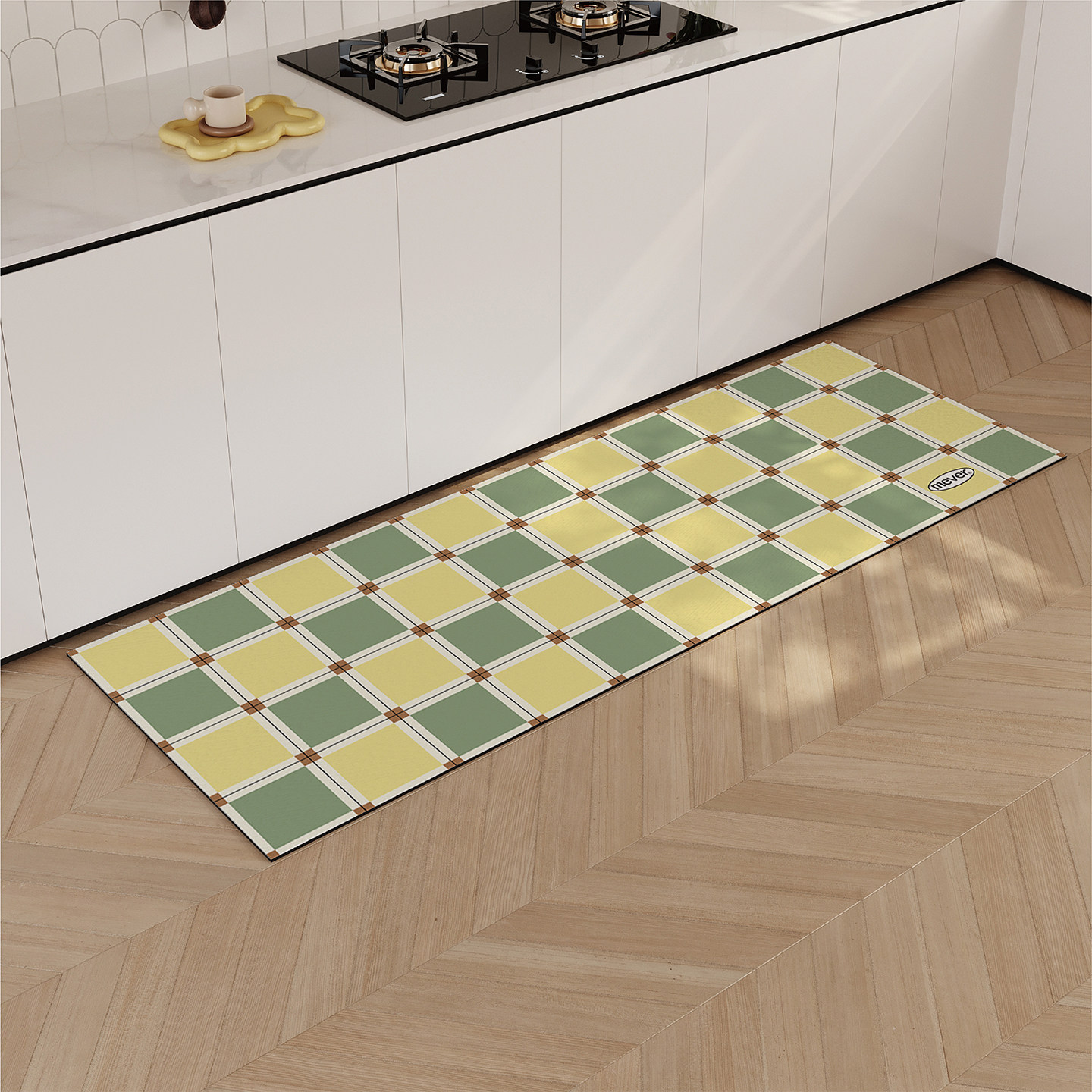 Retro tile diatom mud kitchen floor mat water-absorbent and non-slip