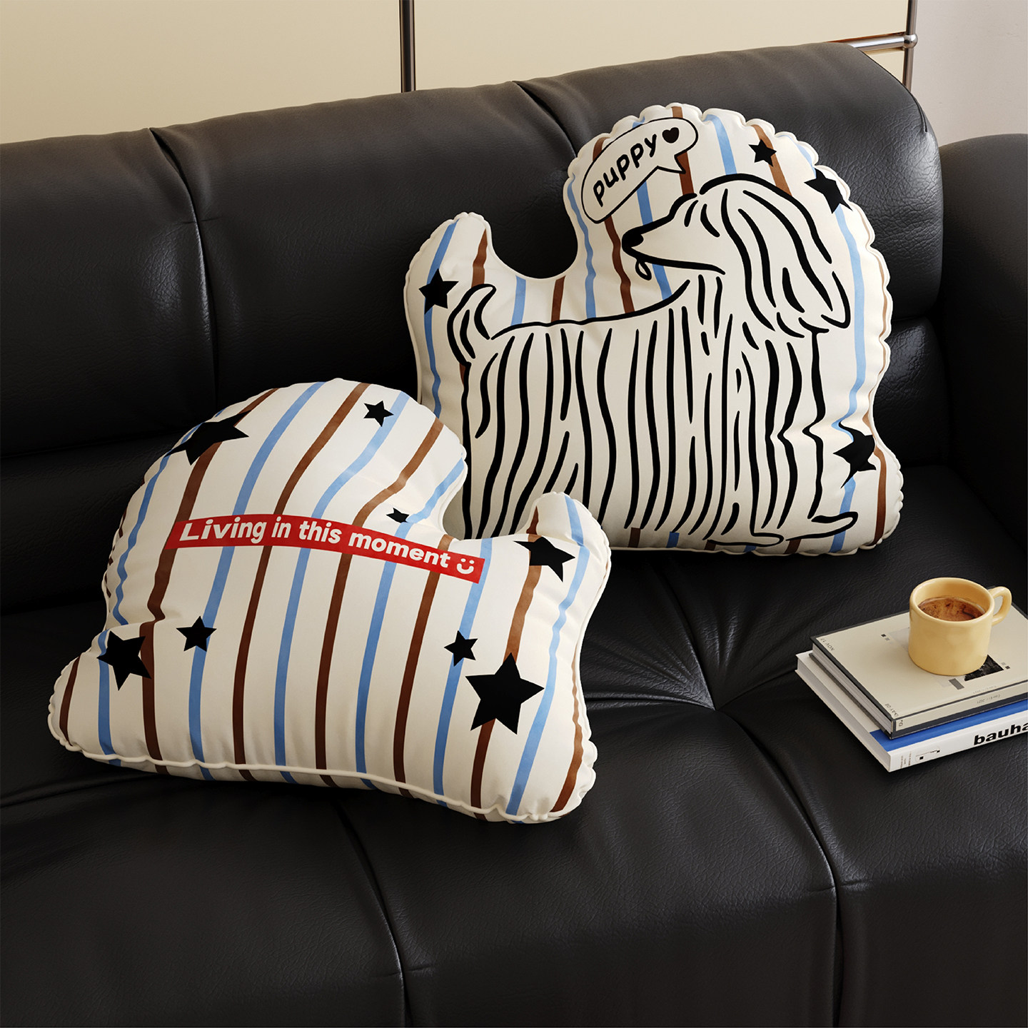 复古风线条小狗抱枕客厅沙发靠枕女生睡觉夹腿车载异形腰靠枕含芯,淘宝优惠券,粉丝福利购,淘宝优惠卷