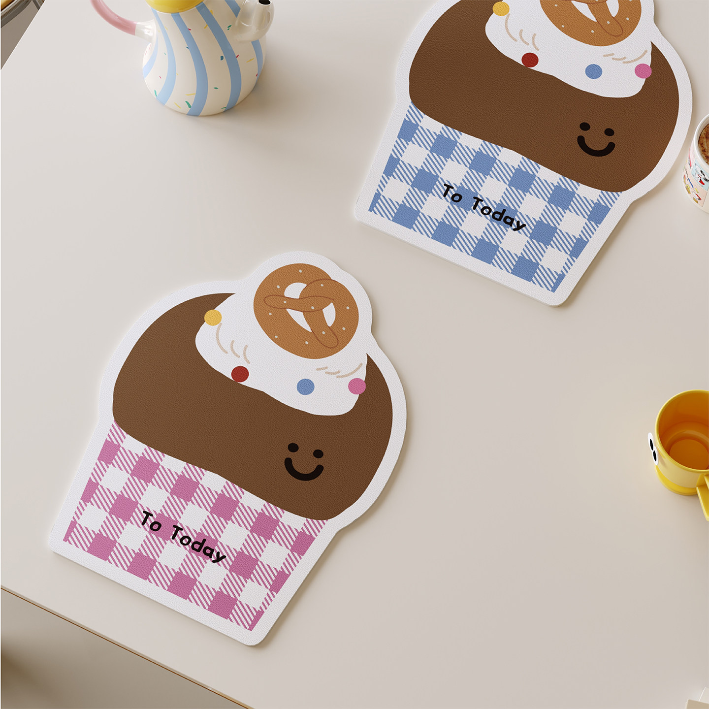 韩式卡通蛋糕西餐垫皮革防水防油防烫免洗高级感隔热桌垫小块杯垫,淘宝优惠券,粉丝福利购,淘宝优惠卷