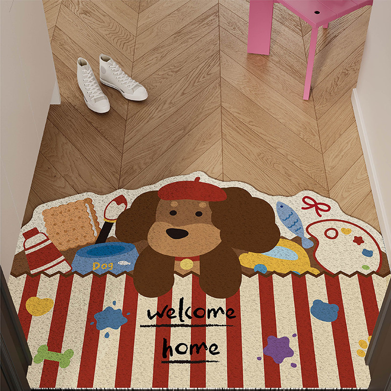 Mever多巴胺小狗入户地垫丝圈进门脚垫玄关家门口地毯可自由裁剪,淘宝优惠券,粉丝福利购,淘宝优惠卷