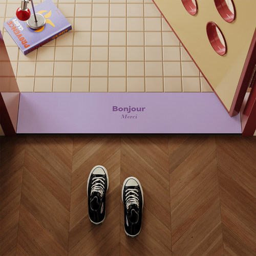 现代简约风门槛石地垫入户门窄长条脚垫卫生间浴室门口吸水防滑垫 - 图2