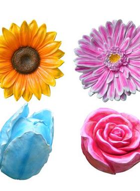 仿真植物花朵雕塑户外景观花园林装饰玻璃钢向日葵百合玫瑰花摆件