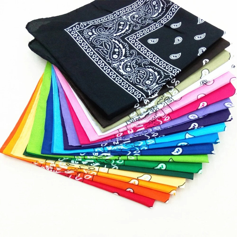 网红Bandana kerchief Unisex Hip Hop Black Hair Band Neck Sca-图0