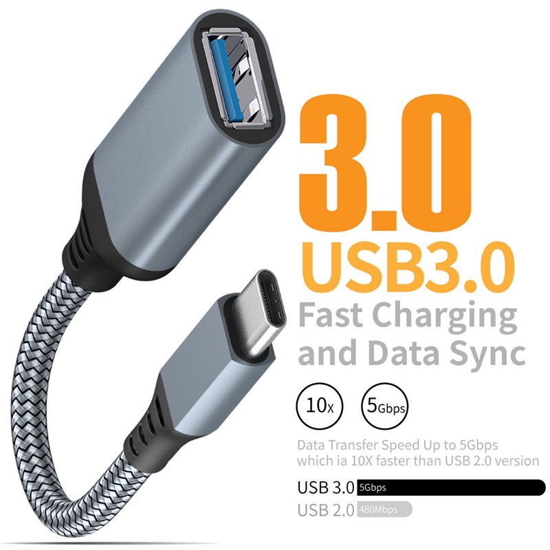 网红OTG Type C Cable,USB C Male to USB 3.0 A Female Cable,OT - 图0