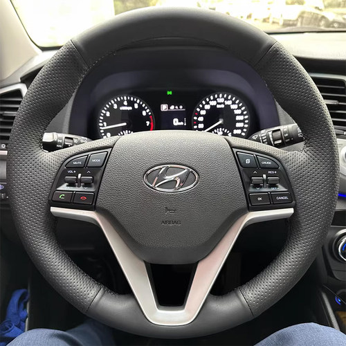 现代全新途胜方向盘套真皮15-18-19-20款途胜把套专用手缝全包款 - 图0