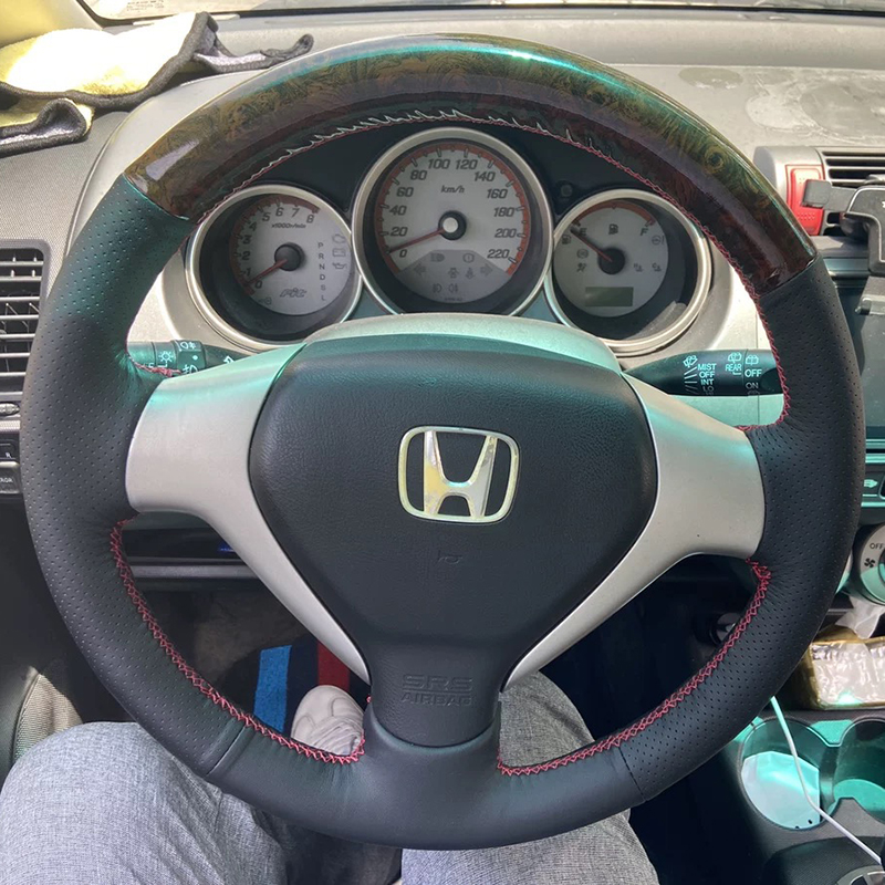04-07款本田老飞度方向盘套真皮思迪理念S1把套手缝专车专用全包 - 图3