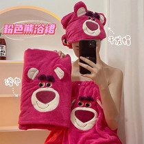 Strawberry Bath Cap Dry Hair Hat Woman Super Super Suction Speed Dry Cute Bear   Monster Bag Hair Dry Hair Towel Wash Head Free