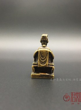实心黄铜王母娘娘小摆件全铜迷你金母如意西王母神话故事人物挂件