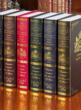 样板房欧式复古装饰书烫金柜道具假书书壳装饰装饰书本摆件仿真书