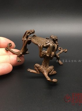 铜茶道壶座杯座盖置仿古三龙盖置铜雕座铜器茶具摆件铜雕铜香台
