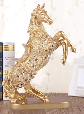 极速欧式金色立马发财马摆件 客厅整体橱柜家居装饰品树脂工艺品