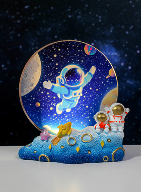 宇航员水晶小夜灯图片定制摆件