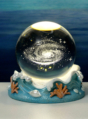 星空发光水晶球小夜灯桌面摆件