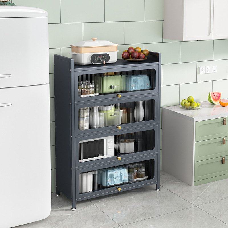 厨房收纳柜多层落地置物架家用带柜门橱柜碗柜餐边多功能储物柜,淘宝优惠券,粉丝福利购,淘宝优惠卷