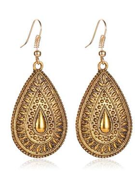 好货Ethnic wiind ear, exotic, vintage metal hollow flower ea