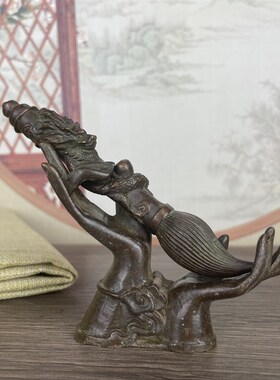 新品有福之手佛手莲花拈花置x物架家居茶道茶艺观赏古玩摆件仿古