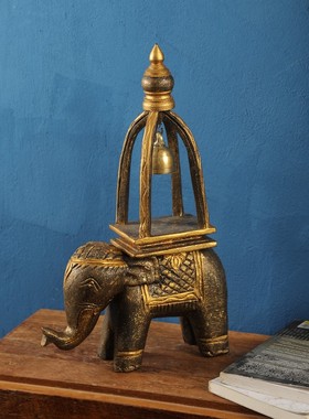 新品异丽东南亚风格实木大象摆件泰国特色装饰品S客厅餐厅泰式木