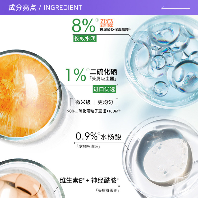 【自营】薇姿绿标去屑清爽水润版390ml洗发露男女士通用