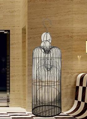 现代铁艺金属鸟笼装饰品别墅样板房酒店会所玄关室内室外艺术摆件