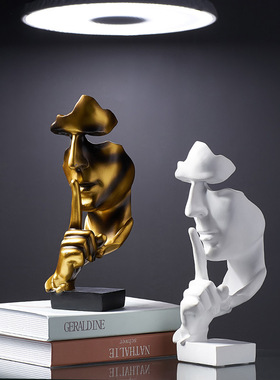 极速Nordic Room Wine Rrack Statue Decoration Silence is Gold