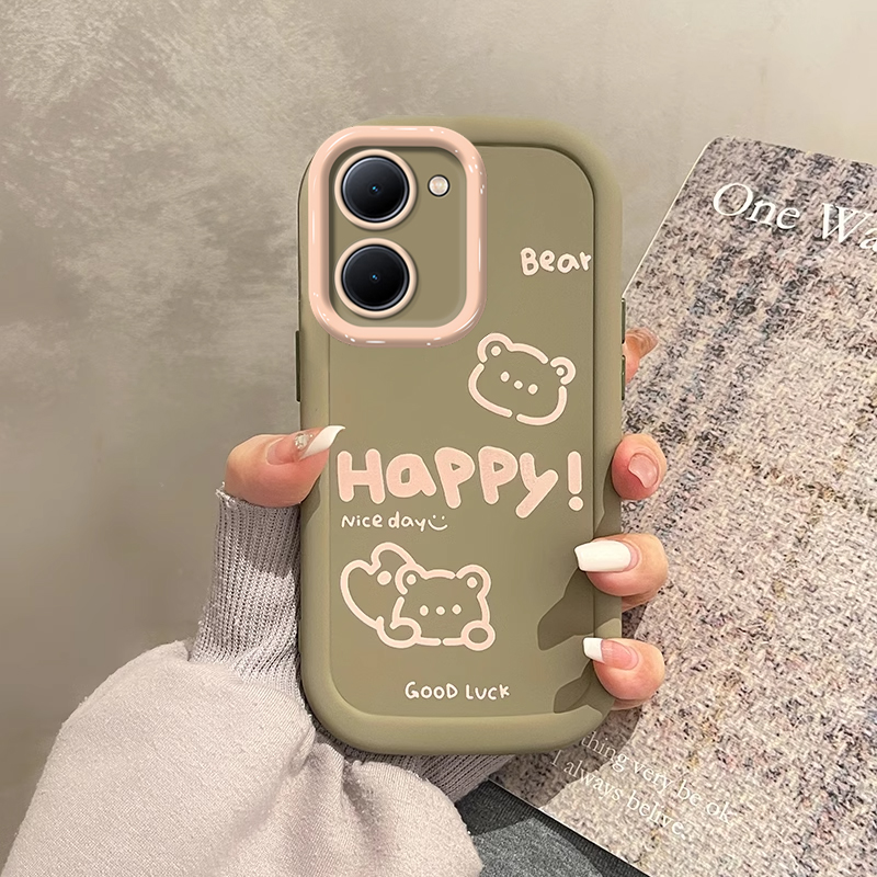 适用vivoY78m手机壳硅胶y100i卡通y77t可爱创意y52s涂鸦小熊女款y50t全包保护套y33s防摔y30g时尚软壳y5s潮流 - 图1