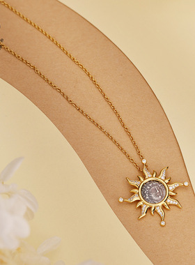 RoseOne太阳之神古币项链人像银