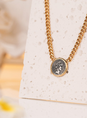 幸运女神维纳斯纯银古币项链新款