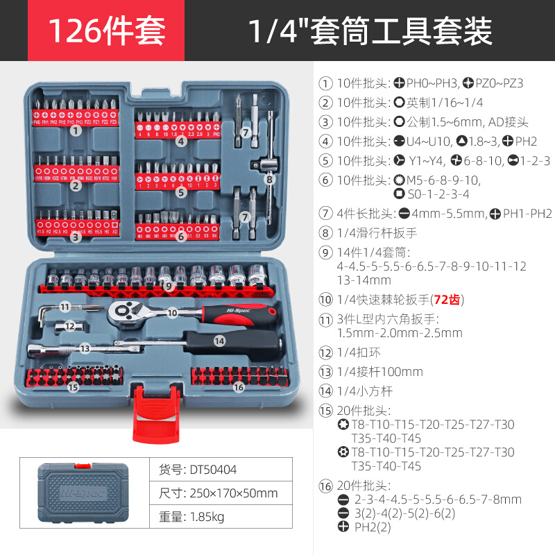 新款小飞公制英制套筒组合套装汽修工具套筒棘轮扳手组合随车工具 - 图1