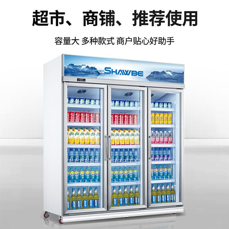 厂家直销上机冷藏展示柜立式饮料柜保鲜柜商用冰柜单双门超市冰箱 - 图0
