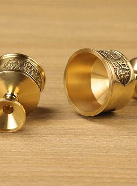 极速铜杯子黄铜供奉佛水杯光身家用上贡茶杯招财神爷关公高脚酒杯