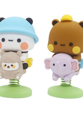 新款熊猫玩偶一二布布可爱潮玩小玩偶车载摆件摇摇乐桌面动漫周边