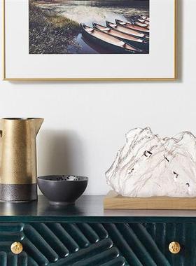 现代简约透明假山桌面摆件树脂雕塑酒店样板房客厅别墅装饰工艺品