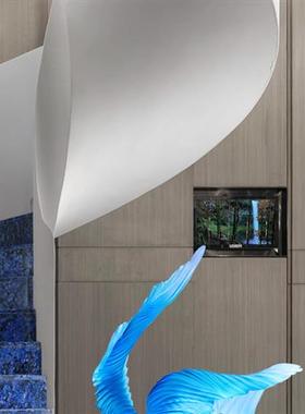 简约现代家居创意透明树脂雕塑摆件酒店样板房玄关客厅软装艺术品