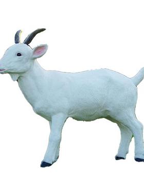 户外玻璃钢仿真山羊雕塑绵羊模型庭院饭店幼儿园草坪动物装饰摆件