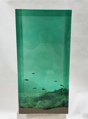 玻璃钢玄关样板间水晶胶装饰品透明树脂海底雕塑岸边人家海洋摆件