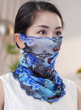 防晒面罩女夏季防紫外线围巾丝巾